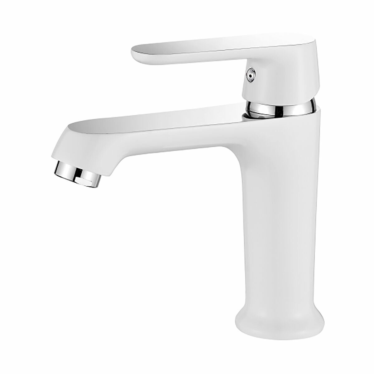 Однорычажный смеситель для раковины (умывальника) Ledeme L1077W белый/хром, латунь