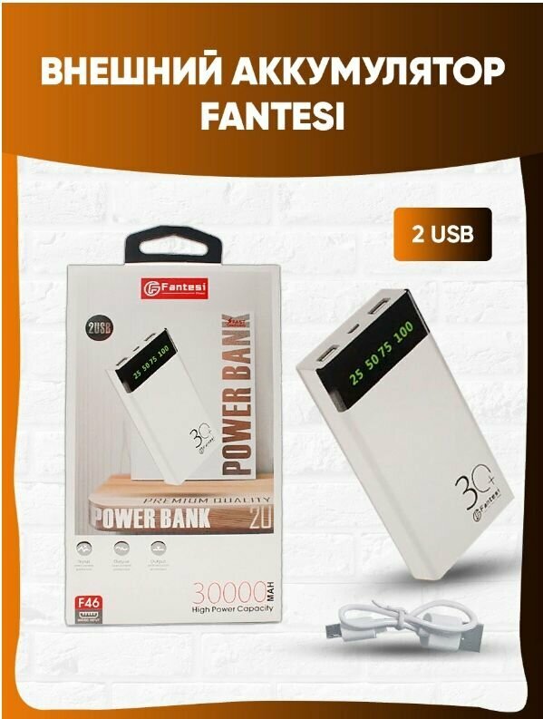 Внешний аккумулятор Power Bank универсальный Fantesi F46 30000 mAh