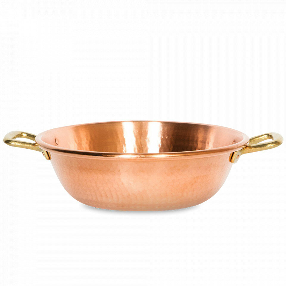 Медный таз для варки варенья, объем 9 л, диаметр 36 см, медь, с бронзовыми ручками 6250-36 Jam pot