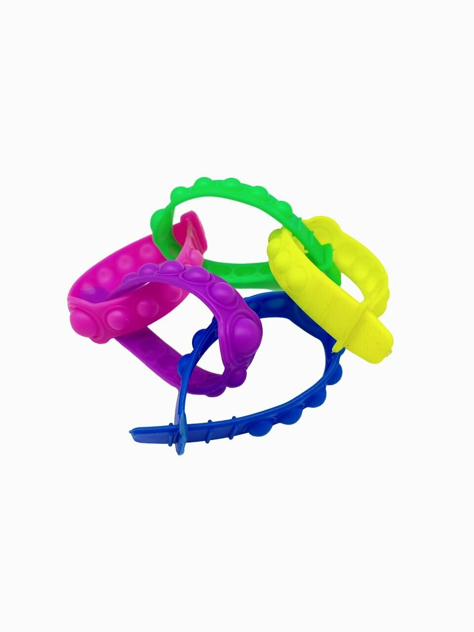 Игрушка-антистресс комплект браслетов ПОП-ИТ разноцветный MIX 5 штук