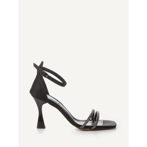 Босоножки Lauf!, размер 39, черный босоножки женские асимметричные на высоком каблуке шпильке с открытым носком