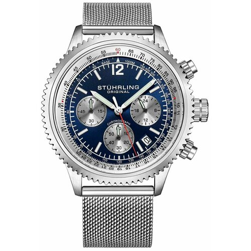 фото Наручные часы stuhrling monaco, серебряный, синий