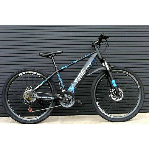 Велосипед Richiesto ТТ102 26 для девочек и мальчиков, городской, 17 рама, 21 скорость, двойной обод, черно-синий велосипед richiesto tt102 26 для активного отдыха черный с синим
