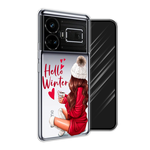 Силиконовый чехол на Realme GT5 / Реалми GT5 Hello winter, прозрачный силиконовый чехол на realme gt5 реалми gt5 корги отдыхает прозрачный