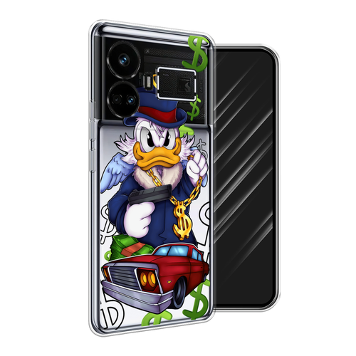 Силиконовый чехол на Realme GT5 / Реалми GT5 Scrooge McDuck with a Gold Chain, прозрачный силиконовый чехол scrooge mcduck with a gold chain на realme 10 pro реалми 10 про