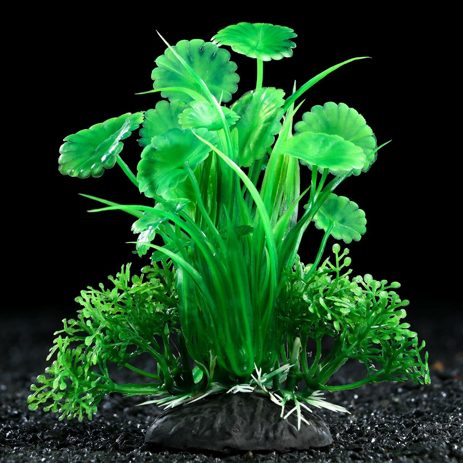 Растение искусственное аквариумное, 10 см, зелёное 1шт