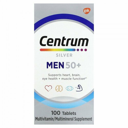 Комплекс витаминов для мужчин зрелого возраста Centrum Silver Men 50+ 100шт