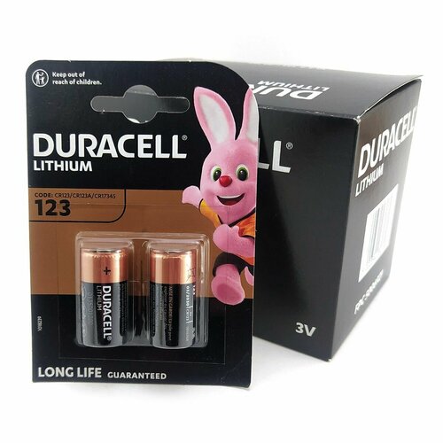 батарейка duracell 75058646 ultra cr123 lithium 3в комплект 2 шт Батарейка литиевая (20шт) DURACELL CR123 3В (10*бл2)