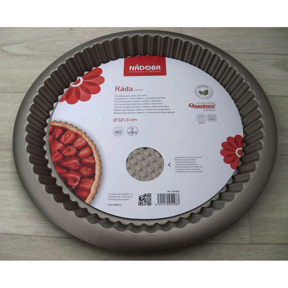 Форма для пирога NADOBA RADA круглая, стальная, антипригарная, 32х3 см - фотография № 3