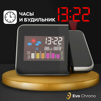 Проекционные настольные часы Evo Chrono с подсветкой и проектором