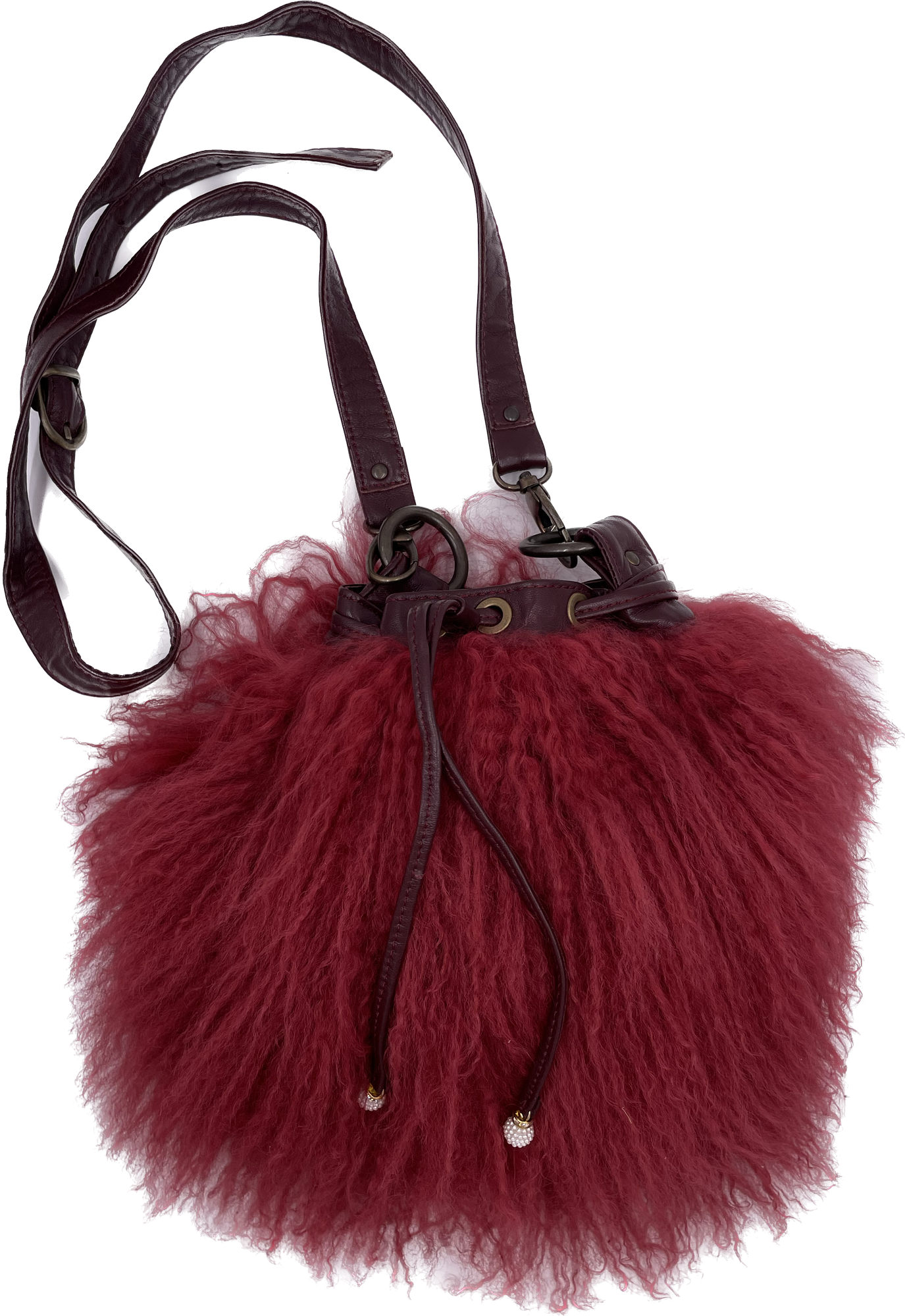 Сумка Королевство Птички & Бабочки, фактура бархатистая, красный — фото 1