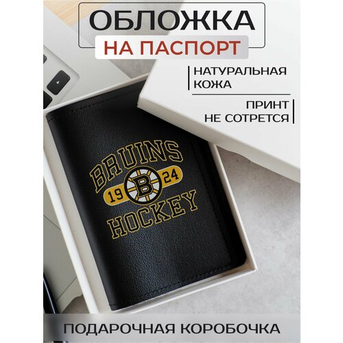 фото Обложка для паспорта russian handmade, натуральная кожа, черный