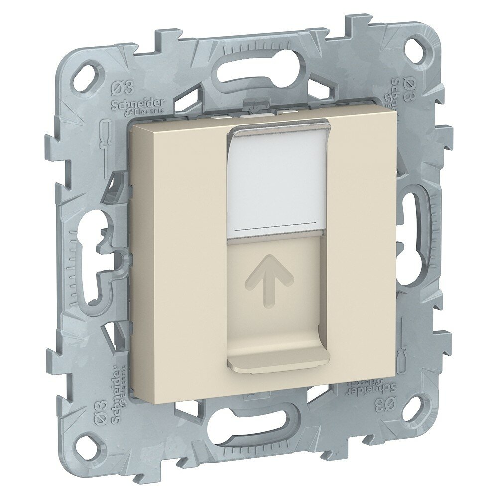 Unica New NU541554 Розетка компьютерная (RJ45, cat.6e, UTP, под рамку, скрытая установка, антрацит) Schneider Electric - фото №4
