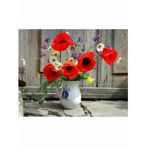 Алмазная мозаика на подрамнике 40х50 цветы в вазе