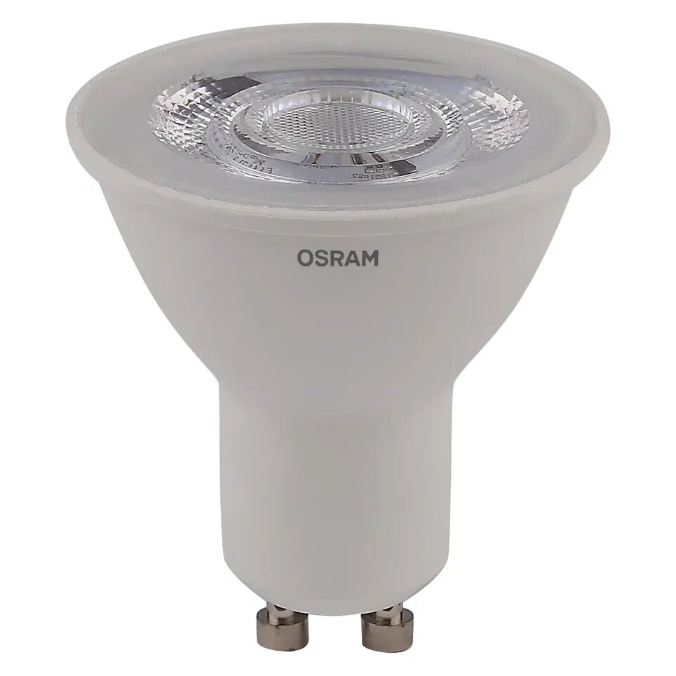 Лампа OSRAM LED Star PAR16, 370лм, 5Вт, 4000К, нейтральный белый свет, светодиодная, Цоколь GU10,