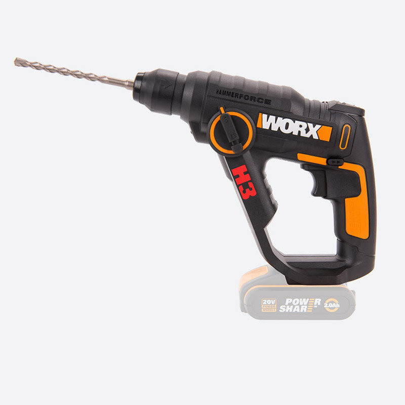 Перфоратор аккумуляторный Worx WX390.9, без аккумулятора