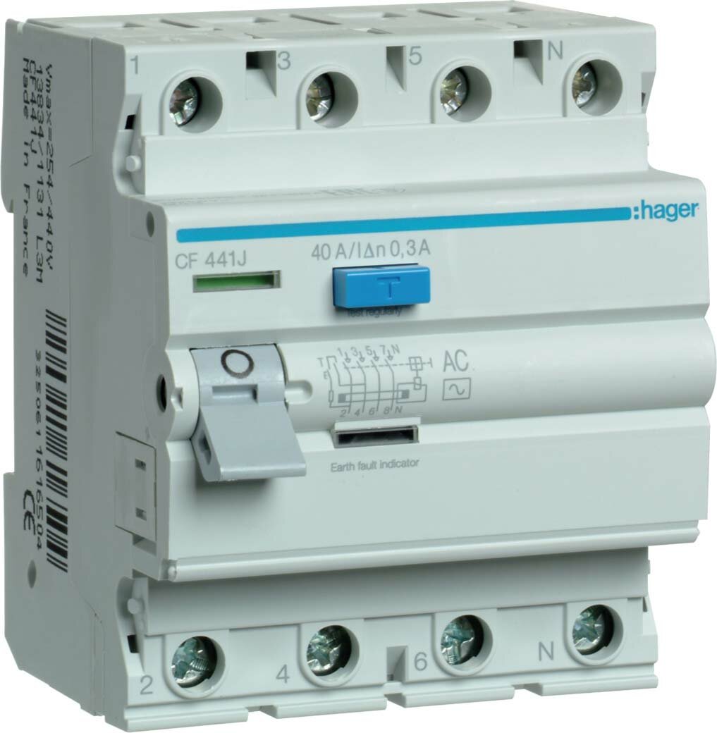 Устройство защитного отключения 4P 25A 300mA AC