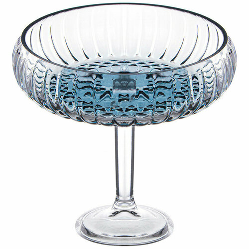 Блюдо на ножке стекло, 24х21см Alegre Glass, grey