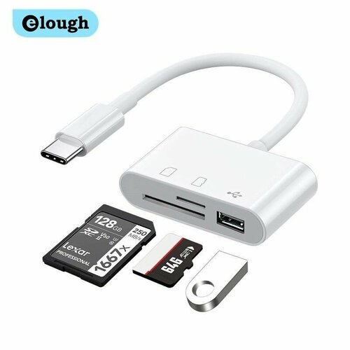 Кардридер DelSoft 4in1 USB Type-C/Micro USB/SD/OTG