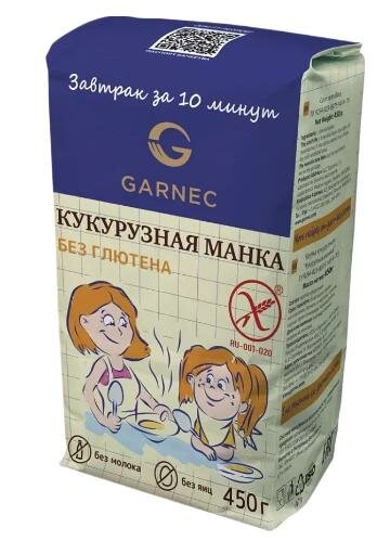 Крупка Кукурузная манка без глютена Garnec, 450г (3 шт в наборе) - фотография № 2