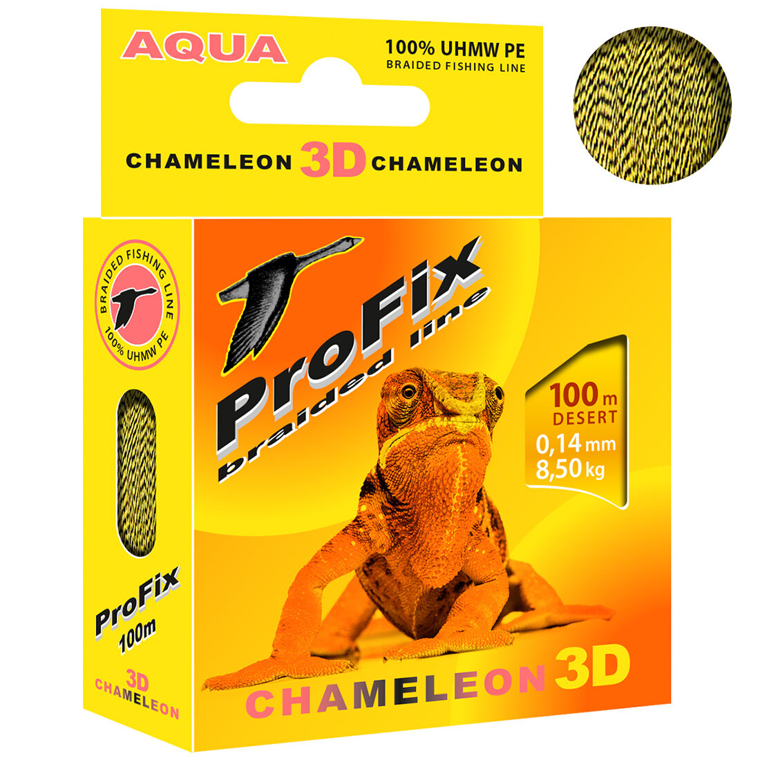 Плетеный шнур для рыбалки AQUA ProFix Chameleon 3D / плетенка 3 нити на фидер спиннинг троллинг