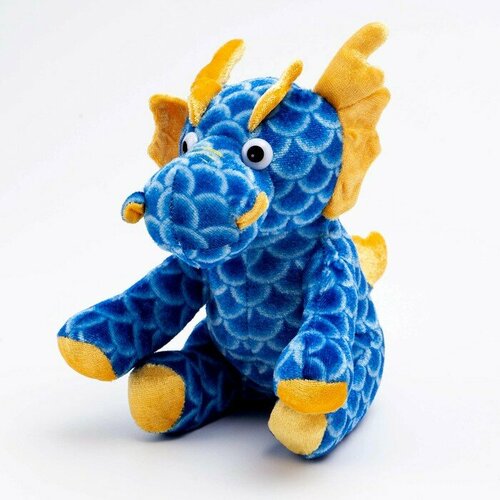 Мягкая игрушка Дракон, 16 см, цвет синий без бренда мягкая игрушка троль синий