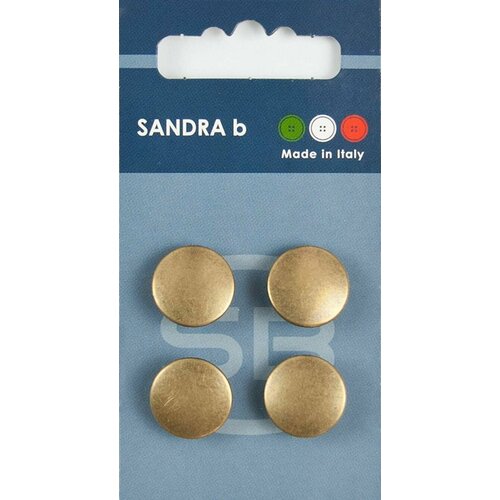 Пуговицы Sandra b, круглые, металлические, медные, 4 шт, 1 упаковка