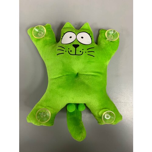 Мягкая Игрушка Кот Саймона на присосках 20 см - Зеленый мягкая игрушка кот саймона с присосками на стекло автомобиля рост 30см