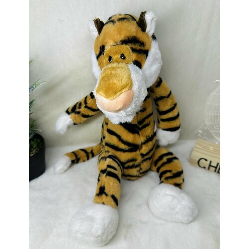 Мягкая игрушка плюшевый тигр, меховой, большой, 40 см мягкая игрушка большой амурский тигр 60 см плюшевый лежачий тигр
