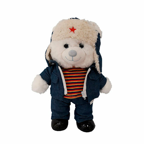 SOFTOY B20079/30A Игрушка мягкая Медведь-болельщик 30 см.