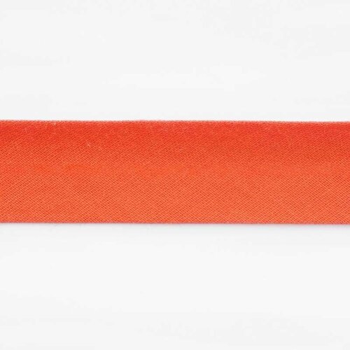 Лента, косая бейка хлопок, 20 мм, длина 25 м, цвет темно-оранжевый, 1 упаковка