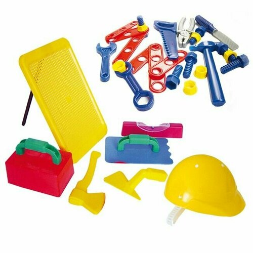 игровой набор строитель 3 в сумке пвх 31 элемент Сюжетно-ролевые игрушки Набор инструментов Строитель №3 в сумке У753 /7/