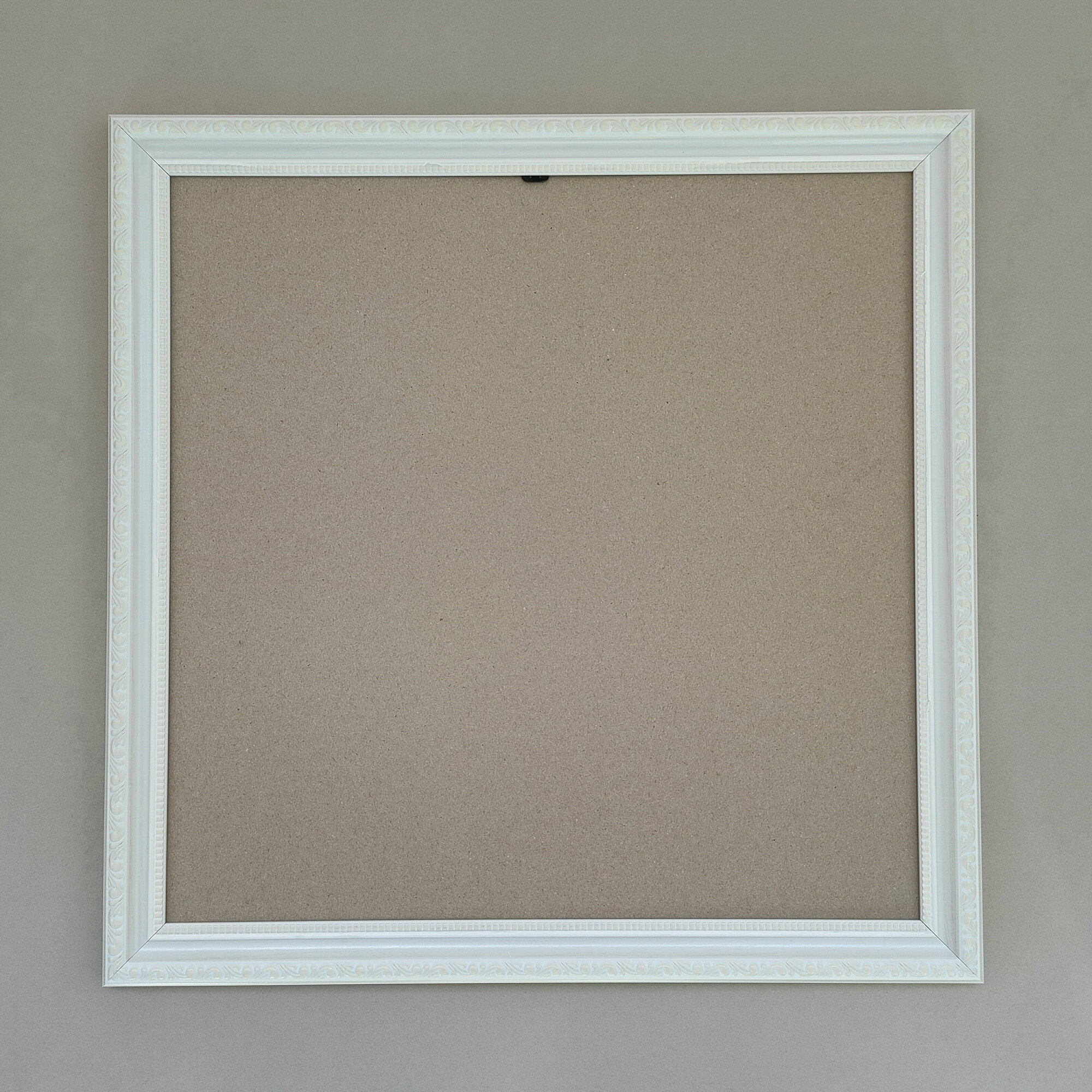 Багетная рама 35x35 см (BR30), пластиковая со стеклом и задником, цвет: белый