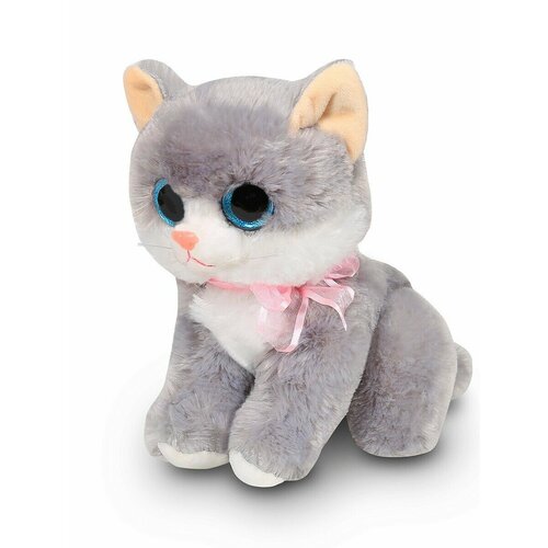 Мягкая игрушка Кошка Ириска, 27 см, бело-серая, ТМ Коробейники мягкая игрушка тм мальвина кошка сима серая 9 293 2