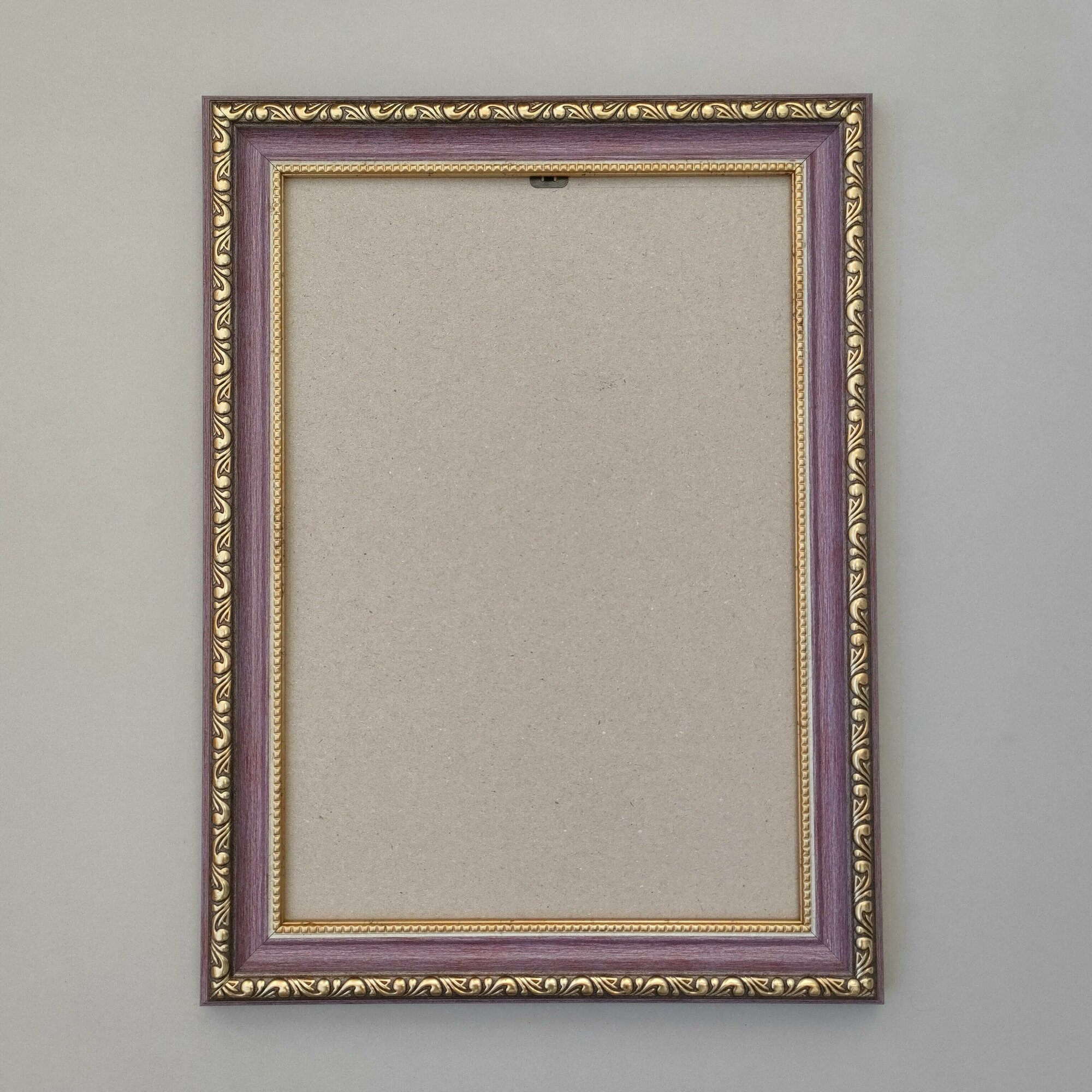 Багетная рама 20x27 см (BR15), пластиковая со стеклом и задником, цвет: фуксия