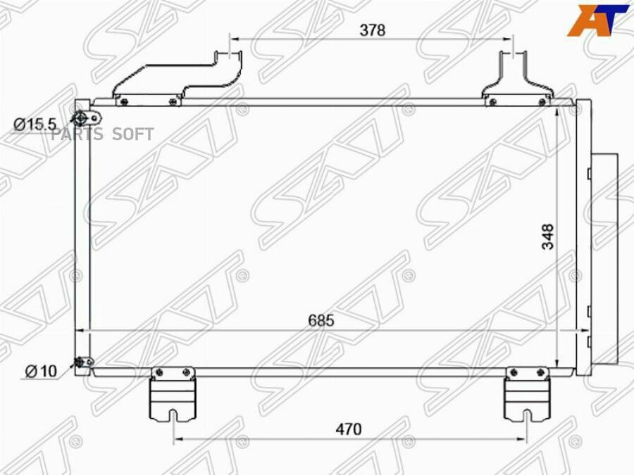 SAT STHD293940 Радиатор кондиционера Honda Accord 08-13