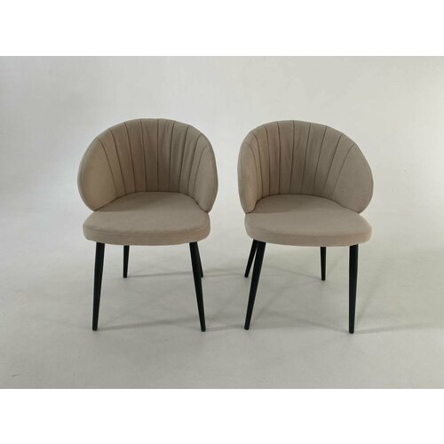 Комплект стульев для кухни, стул обеденный мягкий, бежевый 2 шт.