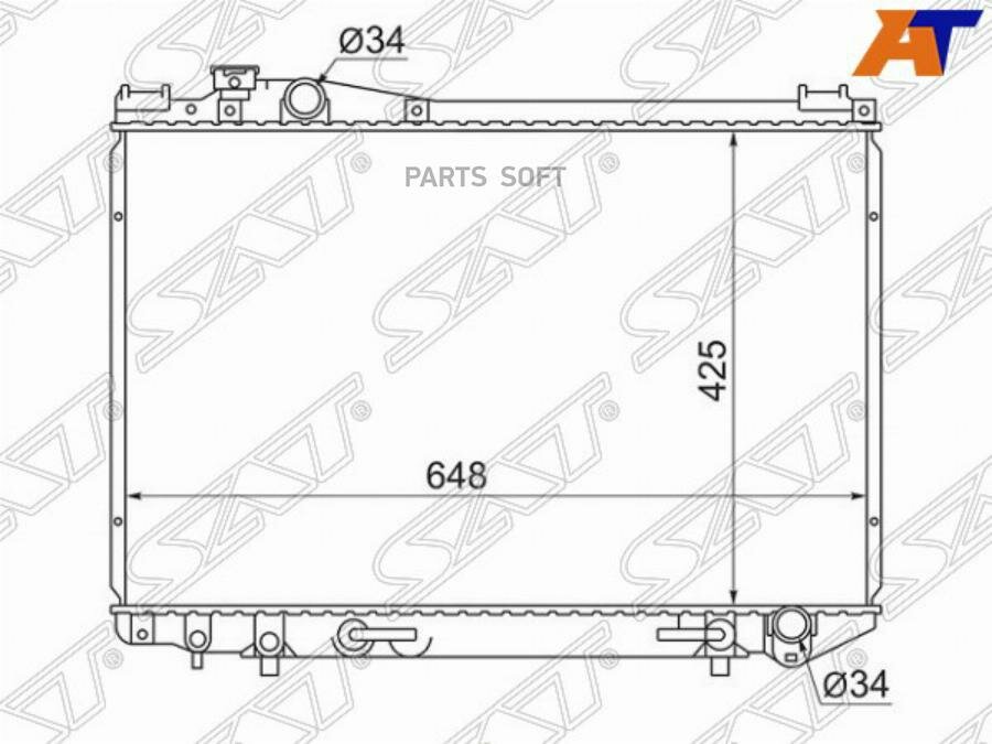 Радиатор Toyota Crown 87-99 / Crown Majesta 91-95 SAT TY0006-140 | цена за 1 шт