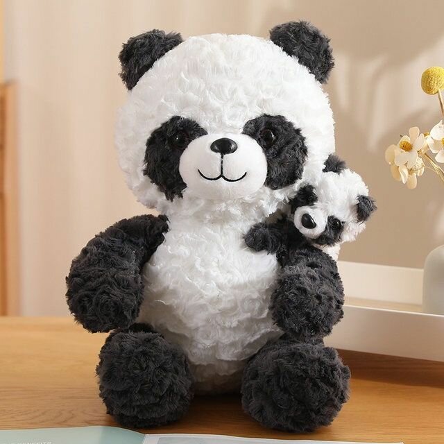 Мягкая игрушка Панда c малышом/60 см/подушка обнимашка длинная, антистресс, большая / подарок для ребенка, девочки, мальчика, подростка, беременных