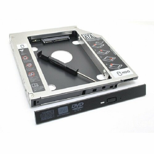 Переходник Caddy HDD (optibay) в отсек CD/DVD SATA 12.7 mm 10-0003 батарейка bios таблетка cmos cr2032 без контaктов 3v 1 шт