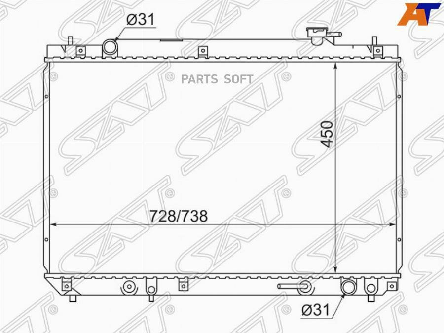 Радиатор Toyota Harrier (XU10) 97-03 SAT SG-TY0003-SXU10 | цена за 1 шт