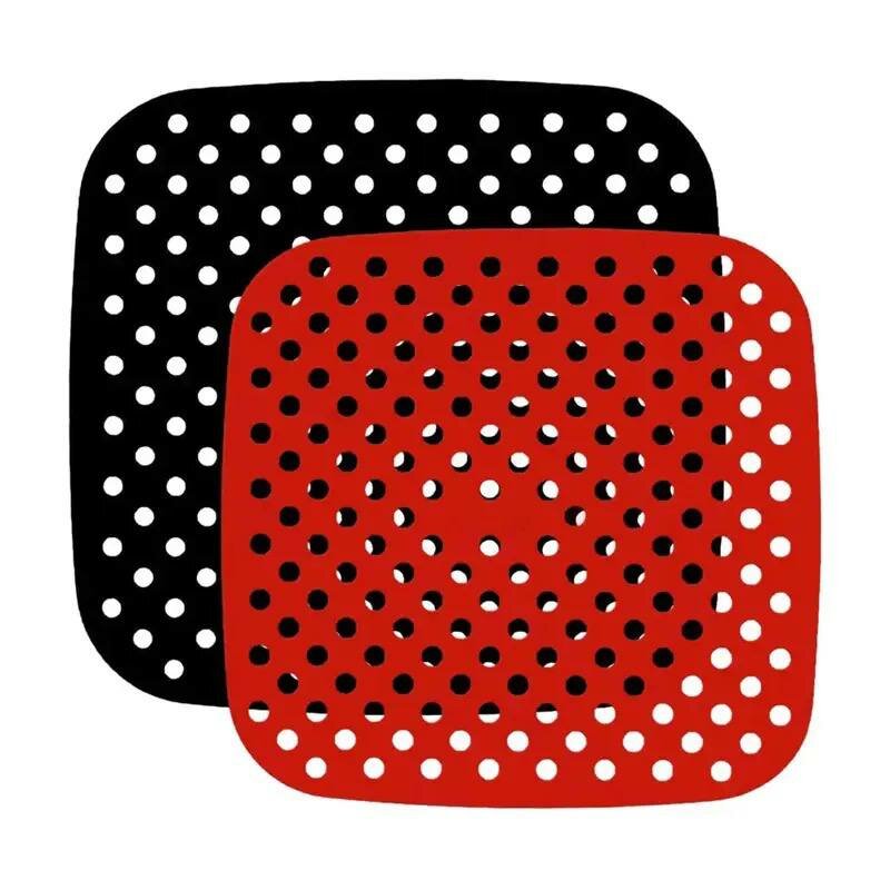 Антипригарный силиконовый коврик для сковороды фритюрницы духовки мультиварки роварки пароварки 19x19см. Красный