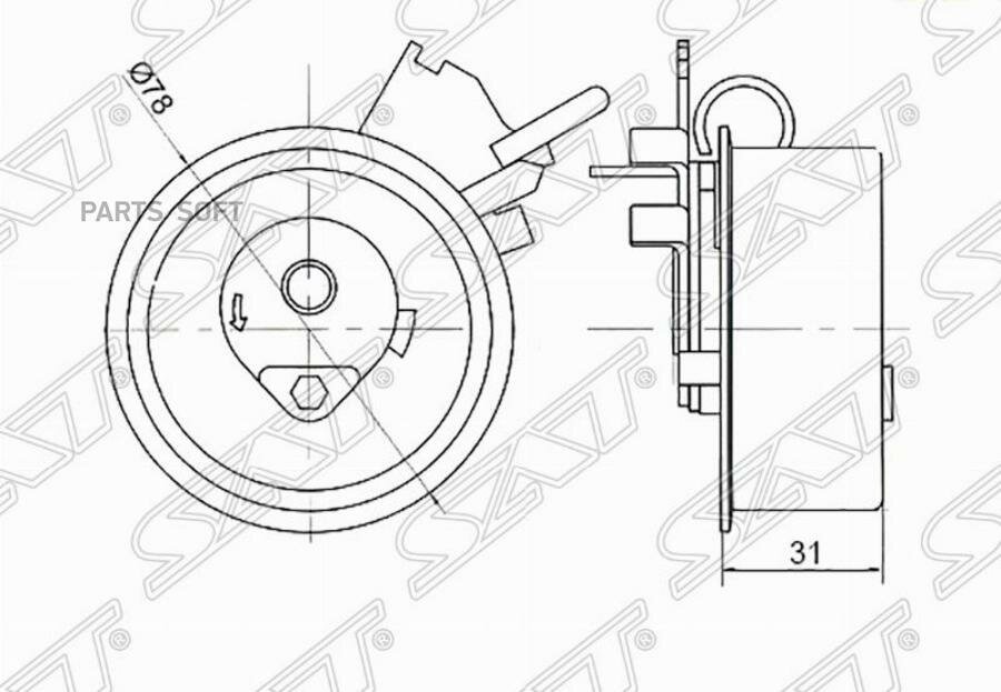 Ролик ремня ГРМ натяжной HYUNDAI ELANTRA/I30/KIA CEED/CERATO/SOUL 18/20 SAT ST-24410-23050 | цена за 1 шт