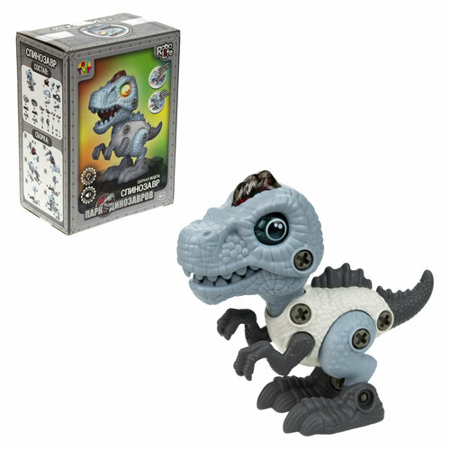 Робот сборный 1TOY RoboLife «Спинозавр», со светом, звуком (13,5*10 см) робот 1 toy robolife трицератопс т22011 зеленый