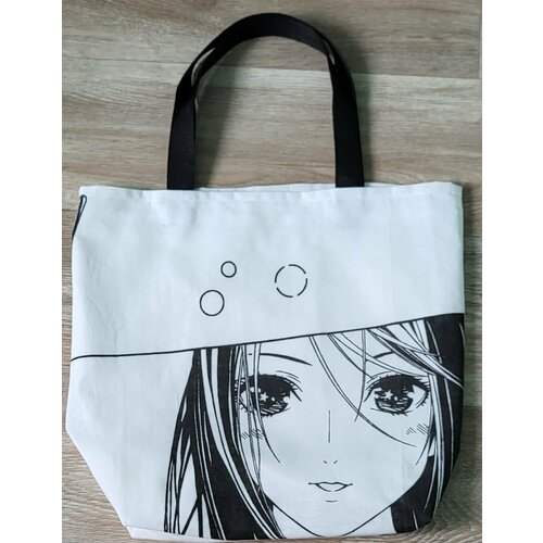 фото Сумка шоппер а1, фактура гладкая, белый, черный sokhor