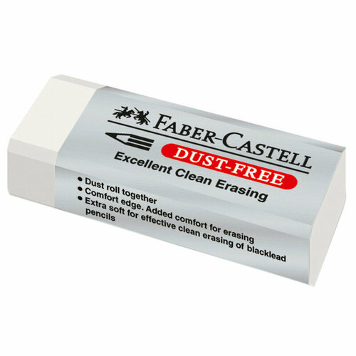 Ластик Faber-Castell Dust Free, прямоугольный, картонный футляр, 62*21,5*11,5мм, 286066