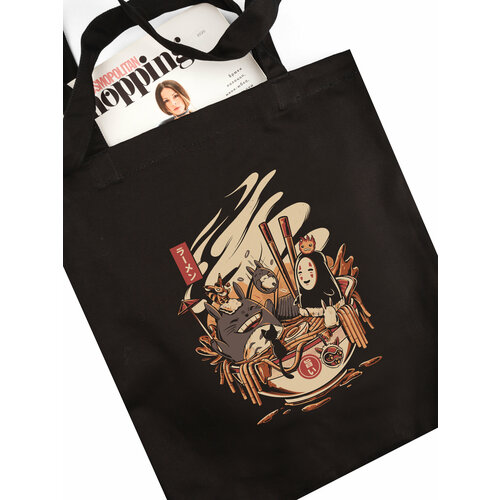 фото Сумка шоппер , фактура гладкая, черный keks