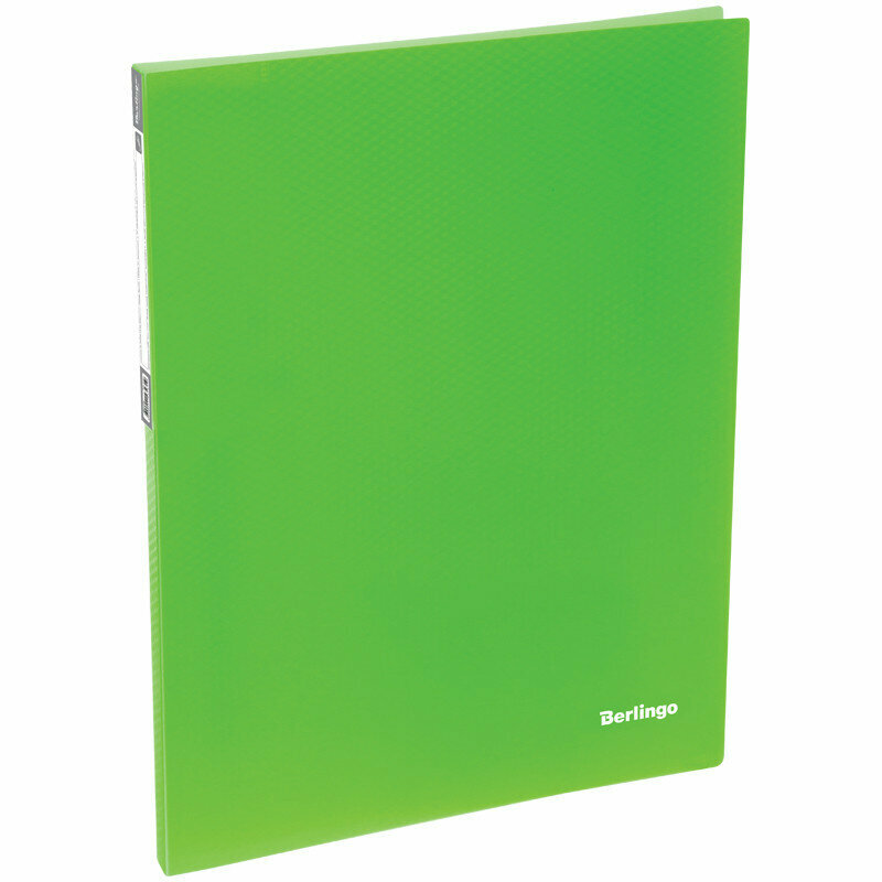 Папка c пружинным скоросшивателем Berlingo "Neon", 17мм, 700мкм, неоновая зеленая, 239863