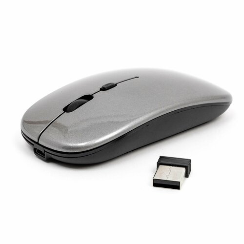 Беспроводная бесшумная аккумуляторная мышь темносерая 69000₽