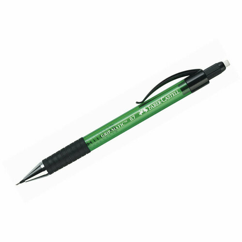 Карандаш механический Faber-Castell Grip Matic 1377 0,7мм, грип, с ластиком, автоподача грифеля, зеленый, 286698